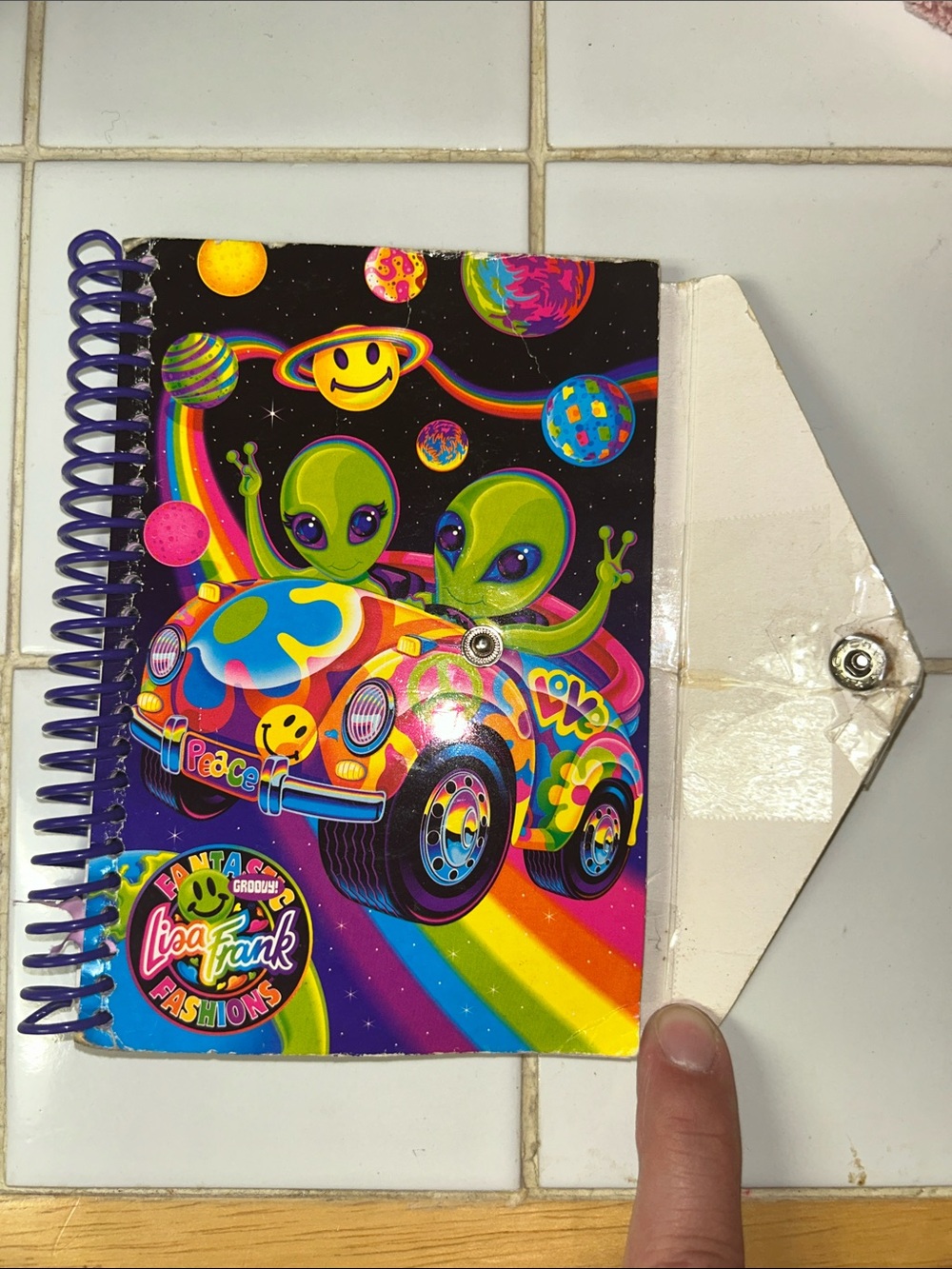 Lisa Frank Neon Rainbow Alien Car Spiral Notebook - Purple & Multicolor - Picture 2 of 6
